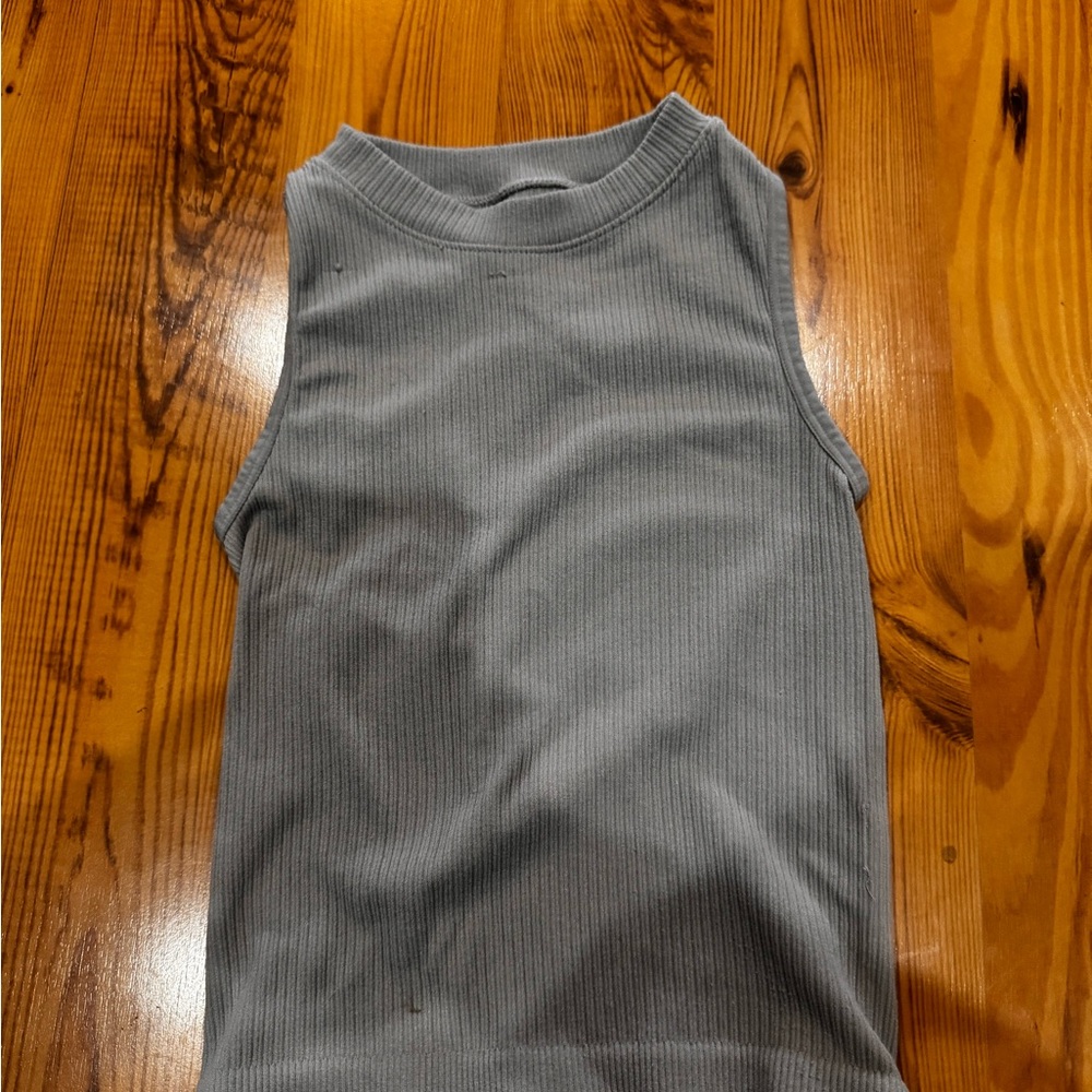 Better Be Light Gray Ribbed Knit Top